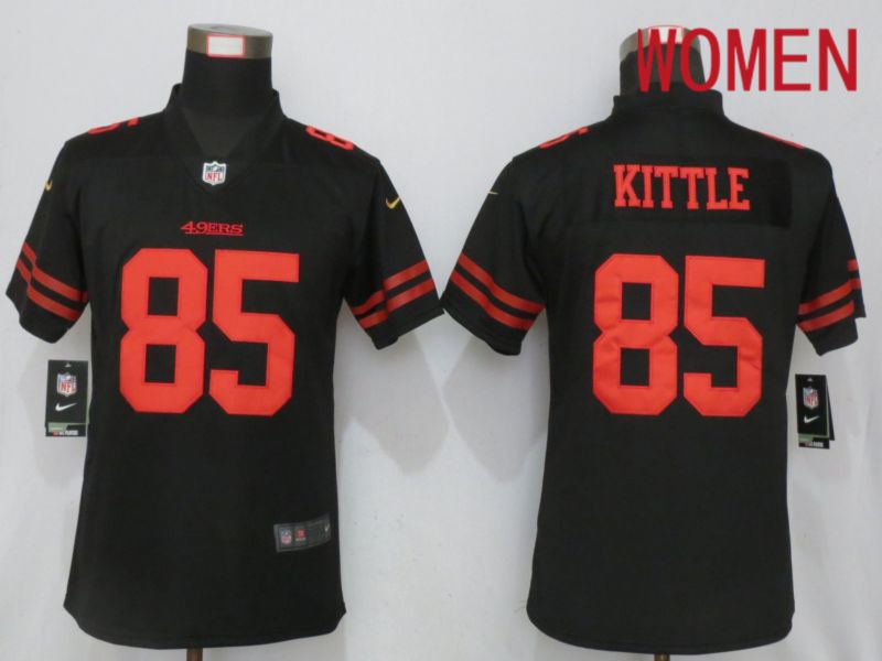Women San Francisco 49ers 85 Kittle Black Nike Vapor Untouchable Elite Player NFL Jerseys